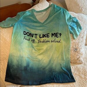 Blue and Green Graphic Tee